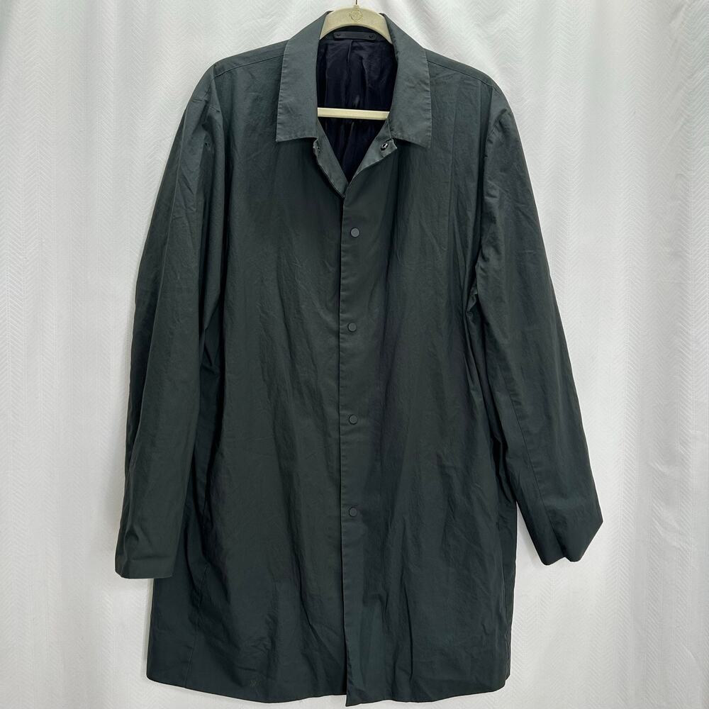Cos men’s long snap button jacket XL green